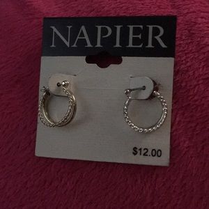 Napier gold and silver hoop earrings